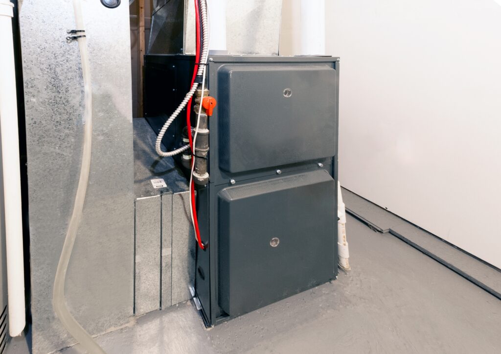Residential furnace system installed in a utility room for reliable home heating performance and efficiency